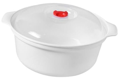 JISADER Recipiente para Microondas con Tapa, Recipiente para Servir, Platos para Microondas con Asa, Recipiente para Almacenar, Utensilios de Cocina para MICR, 22x10cm