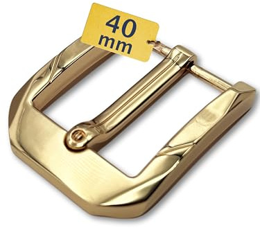 Cartvelli Premium Gürtelschnalle Herren 40mm breit Gold glänzend - Gürtelschließe für Gürtel von 38-40mm - hochwertige Metall-Legierung Ersatzschnalle Gold glanz GS40016-SG