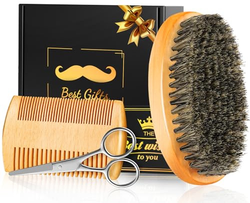 Mens Gift Set with Beard Brush Beard Comb,Christmas Mens Stocking Stuffers