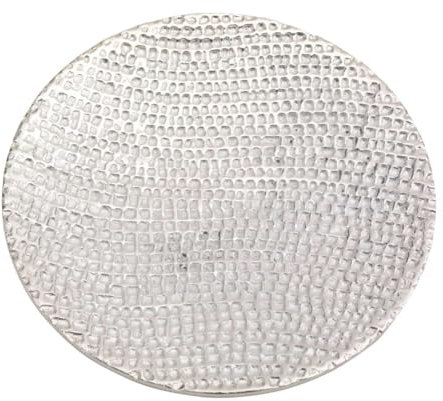 LivuX Kerzenteller aus Aluminium in Silberoptik – Ø 14 cm – Runder Untersetzer mit Wabenstruktur für Kerzen bis 12 cm – Dekorativer Schutz für Tisch & Möbel 1209