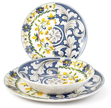 H&H Servizio Tavola 18 Pezzi Coupe Faenza In Porcellana