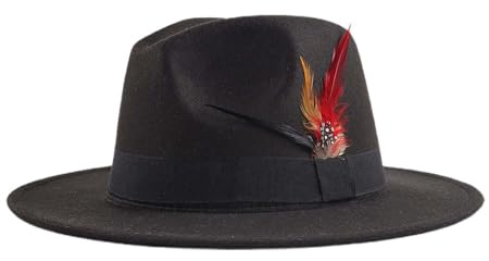 Generisch Filzhut Herren Oktoberfest Hut Trachtenhut Damen Trachten Bayerischer Tiroler Hut mit Feder Elegante Trachtenhüte für Damen, Oktoberfest Accessoires Outfit für Mottoparty, Karneval
