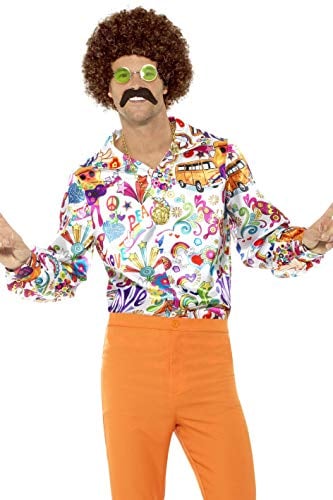 Smiffys Chemise cool années 60, multicolore, homme
