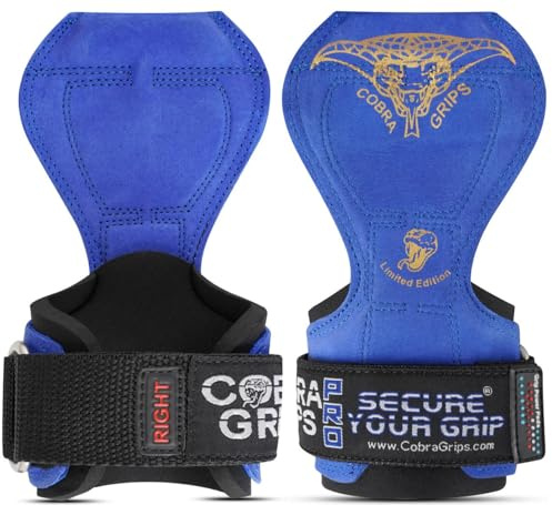 Cobra Grips Weight Lifting Gloves with Adjustable Neoprene Padded Wrist Wraps - Heavy Duty Alternative to Power Lifting Hooks for Deadlifts