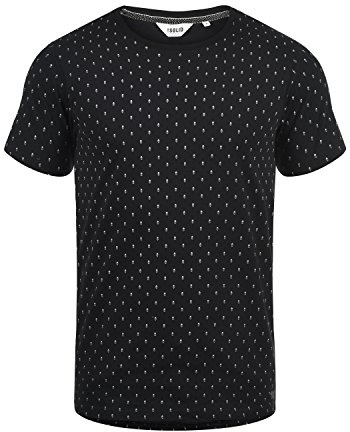 !Solid Aaron Herren T-Shirt Kurzarm Shirt Mit Rundhals-Ausschnitt Und All-Over-Print, Größe:M, Farbe:Black (9000)