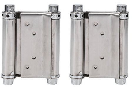 2Pcs Charnières À Ressort Double Action en Acier Inox Charnières de Porte de Saloon Gond Porte Battante, Capacité de Charge Jusqu'à 15 Kg