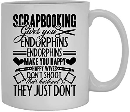 Scrapbooking Gives You Endorphins Tasse, Kaffeetasse, 325 ml, Weiß