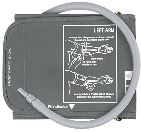 Vive Precision Replacement Cuff - for Automatic Blood Pressure Monitor and Digital Machine - Sized for Upper Arm Circumference 22 to 42 Centimeters - for Adults, Seniors, Elderly (Medium)