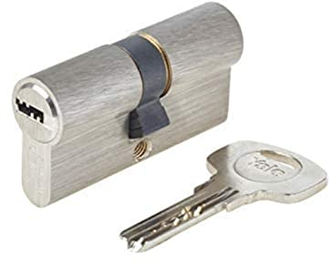 Yale DB 30X30 NI YC1000+ -Cilindro de Cerradura Desmontable (30 x 30 mm, 6 pasadores, Exterior, Interior, Puerta de Entrada, 4 Llaves Reversibles, niquelado, níquel, 30 x 30