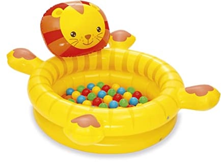 Bestway 52261 - Piscina de Bolas Hinchable Infantil León con 50 Bolas de Colores 111x98x61.5 cm