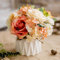 Fiori Artificiali con Vaso Ceramica, Composizioni Fiori Seta Mazzo Piante Finte da Interno Esterno, Fiori Finti Bouquet Fiori Secchi per Decorazioni Tavolo Casa Ufficio Matrimoni (Mix Color-3)