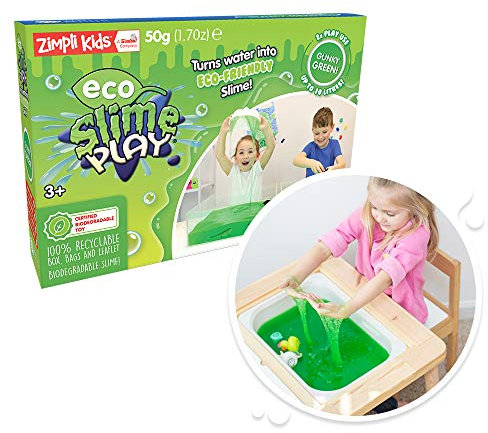 Zimpli Kids - Eco Slime Play Green, Convierte mágicamente el Agua en pegajosa y Colorida, Juguetes de Aprendizaje Preescolar respetuosos con el Medio Ambiente para niños pequeños, Juguete de Juego