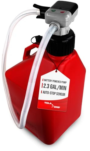 8,7 Liter/min Batteriebetriebene Pumpe mit erweitertem Entladungsschlauch + Auto-Stop-Sensor (4 Adapter für Gasdosen) für Bremsenreiniger, Waschflüssigkeiten, Ethanol DEF Wassertransferpumpe