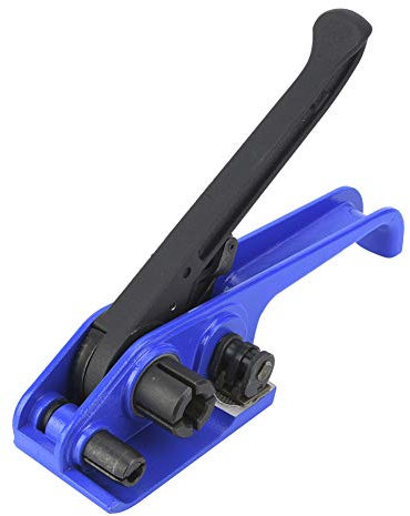 Cercleuse Machine à emballer Sangle en acier manuelle Jambes épaissies Tendeur Crimper Belts Banding Tool pour sangles en plastique PET avec coupe, 16~19mm