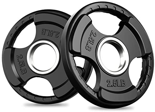 RitFit Olympic Rubber Grip Weight Plates (2.5 lb, Pair)…