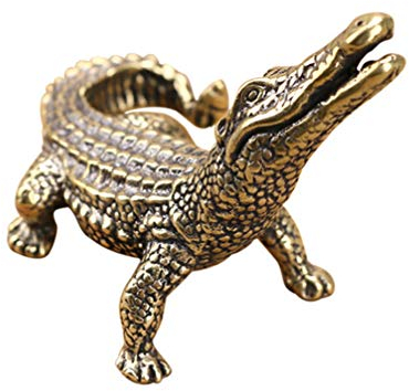 Toddmomy Antike Messing Krokodil Figur – Handgefertigte Deko Skulptur Für Zimmer, Restaurant Und Heimdekoration – Goldene Tierfigur Mit Klassischer Schönheit Und Glatter Form