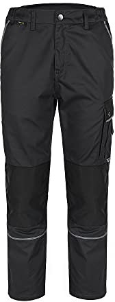TMG | Leichte Arbeitshose für Herren, lang, ideal für Sommer, Schwarze Cargohose mit Kniepolster, mit Taschen | Gr. 56