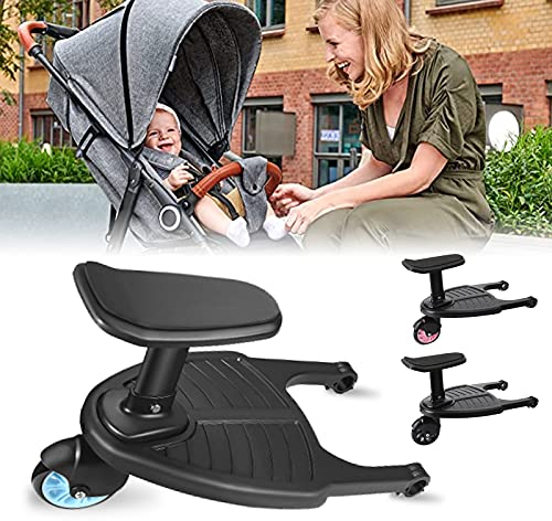 Planches À Roulettes Pour Bébé, Vihir Planche À Roulettes de Poussette, Avec Siege Planche debout pour sièg de connecteur amovible, Adaptée Aux Enfants de 2 À 6 Ans, Charge maximale 25 kg