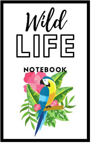 Wild Life Notebook: Slim 5x 8 B6 Notebook |Tropical birds gift for women