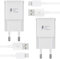 KAIMENGLONG 2er-Pack Adaptives Schnell Ladegerät Schnellladegerät Netzteil mit 1,5m USB Typ C Ladekabel Kabel für Samsung Galaxy S21 S20 S10 S10e S9 S8 A72 A52 M40, Note 8/9/10, Google Pixel XL