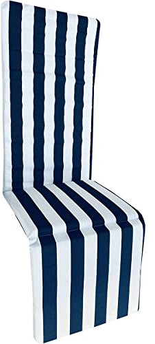 Lettino Materassino Cuscino per Sdraio Prendisole Mare Giardino 45x170 cm Righe (Blu)
