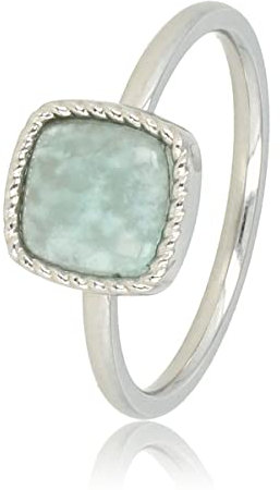 My Bendel Kleiner Siegelring mit Amazonit-Edelstein- Stylischer Ringe für Damen mit echtem Edelstein - Bleibt schön und Verfärbt nicht - Stapeln Ringe - mit Luxuriösen Geschenkverpackung