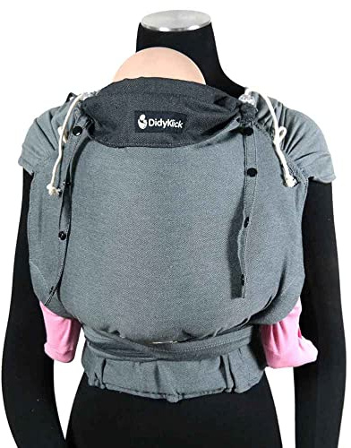 Didymos DidyKlick 4u Babytrage - Halfbuckle Tragehilfe in Doubleface Anthrazit für Neugeborene ab Geburt bis Kleinkindalter von 50-98/104 cm - Bauchtrage - Hüfttrage -Rückentrage - Tragesystem