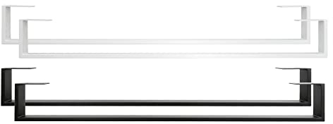 Natural Goods Berlin 2X Bettkufen RECHTECK Design Bettbeine, Stabiler und belastbarer Unterbau, massiver Bettbeschlag, Stahl Konsole, geeignet für Bett, Couch, Sideboard und Sofa (195cm, Weiß)