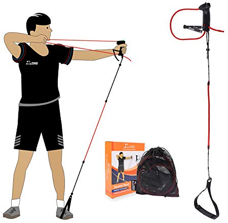 Bogenschießen-Bogentrainer, Zeichen-Trainingshilfe, Kraft-Stretchband, Trainingsgerät für Recurve-Bogen, Compound-Schießen, Kinder, Erwachsene, Anfänger, Experten, Rot-Blcak