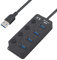 SANON USB Hub, 4- Port USB 3. 0 Hub, USB Adapter, USB Verteiler, Extension Splitter mit individuellen EIN/Aus- Schaltern Plug and Play, für PS5, PC, Laptop, USB Stick, drucker, MacBook und mehr