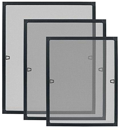 UISEBRT Zanzariera per finestra – Zanzariera con telaio in alluminio – Zanzariera – Telaio senza foratura, 100 × 120 cm, antracite