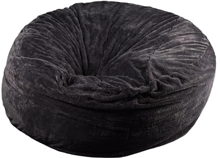 NIBHZ Klassischer Sitzsack aus Kunstpelz für Wohnzimmer (ohne Füllung), 65 cm x 130 cm, großer Stuhl für Schlafzimmer, grau, 130 x 65 cm