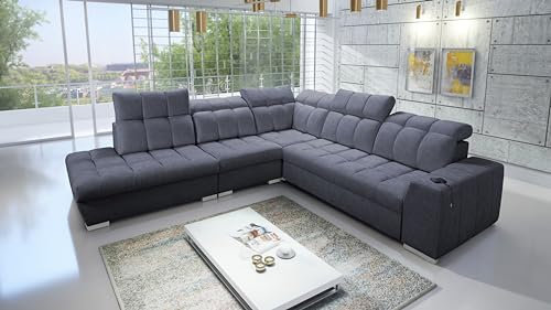 All4All Ecksofa mit Schlaffunktion Piaggio IX - 285x300cm - Sofa mit Bettkasten - Schlafsofa L-Form - Eckcouch - Couch - Sofaeck - Bett - Wohnzimmer - Terra 96 Seite Links 26