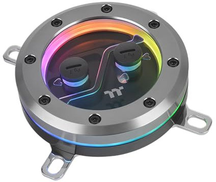 Thermaltake Pacific SW1 Plus CPU Water Block, Temperature Sensor, LGA 1700 / AM5 Compatible, 12 Addressable LEDs, TT RGB Plus Software Control, CL-W379-CU00SW-A