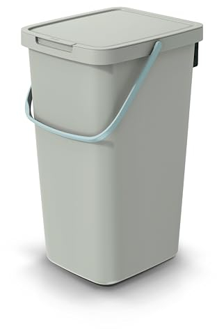 Sorting Box Bin Recycling Segregation Lidded Handle Wall mount 5 sizes 6 Colour (Brown 25 Litres)