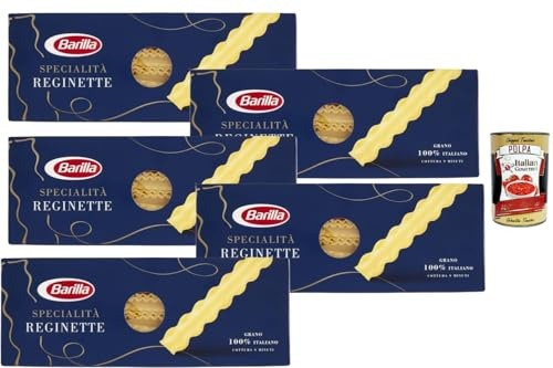 Italian Gourmet Bundle Reginette Pasta 5x 500g + Italian Gourmet Polpa Gratis – Italienische Spezialitäten Pasta, gewellte Bandnudeln, Grano 100% Italiano, Pasta für Tomatensauce, Ragù & Vorrat 2,5kg