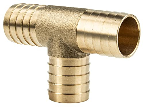 tecuro Schlauchverbinder T-Stück 1/2 Zoll (16 mm) Messing blank