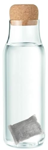 Le Charbon Actif Français 1.4L Glass Water Filter Jug + Activated Vegetable Charcoal Filter Bottle - BPA Free Family Use - Hot or Cold Water