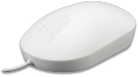PUREKEYS abwischbare Hygienemaus, USB-Kabel - V2-2024 - 50065 - Weiss | Pausenfunktion | abwischbar | Desinfektionsmittel geeignet (Alkohol, Ammoniak, H2O2)