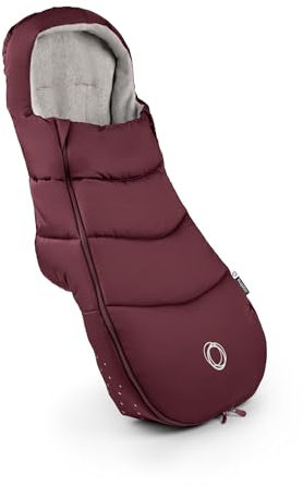 Bugaboo Ganzjahres Fußsack, unverzichtbares Kinderwagen-Zubehör für jede Jahreszeit, wasserdichter und atmungsaktiver Fußwärmer, Dark Cherry