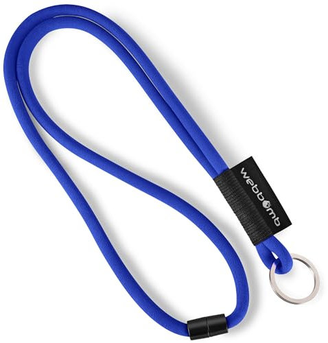 webbomb® Tubular Lanyard zweifarbiges Schlüsselband - rund weich und lang mit Sicherheitsverschluss und Schlüsselring als Schlüsselanhänger Key Chain für Ausweis Handy Schlüssel (reflexblau)