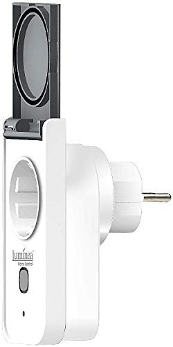Luminea Home Control Timer-Steckdose aussen: 2er Outdoor-WLAN-Steckdose, Energiekostenmesser, App, Matter (Stromzähler WiFi, Smart Stromverbrauch, Fernbedienung)