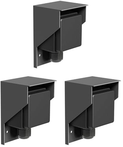 ledscom.de 3 bases de enchufe de superficie PIWI para exteriores, IP44, simple, antracita