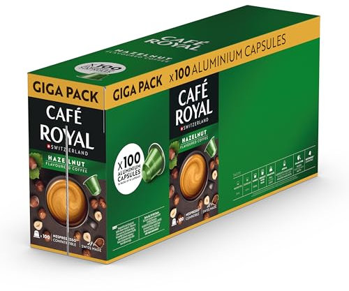 Café Royal Avellana aromatizada 100 cápsulas para café Nespresso Maschine - Rainforest Alliance-zertifizierte Kaffeekapseln aus Aluminio