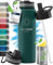 Bottiglia Acqua Termica INOX ACTIVE FLASK + Cannuccia (3 Tappi), Senza BPA, 1l/500ml | Borraccia Isotermica Acciaio - Caldo/Freddo, Ufficio Outdoor Sport Bicicletta viaggio fitness, Caffe Te