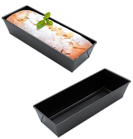 Kasten Kuchenform rechteckig 31 cm dunkelgrau PFOA-frei - 2er Set - Königskuchen Backform mit Antihaft-Beschichtung - Backzubehör Brotbackform Form zum Backen 230° hitzebeständig auslaufsicher