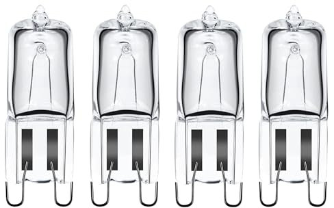 Unibulb Halogen G9 300℃ Heat Tolerant Chandelier/Oven/Microwave Capsule Light Bulb 320lm 40W 2800K (Warm White), 2000hr Life, Pack of 4