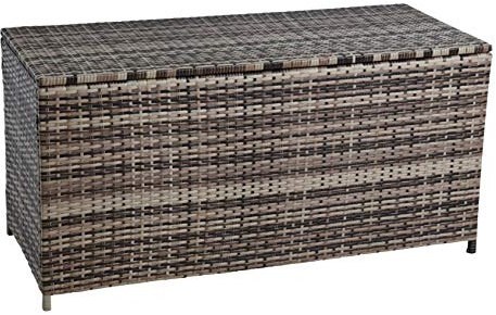 ESTEXO Polyrattan Auflagenbox Kissenbox Gartenbox Gartentruhe Aufbewahrungsbox Auflagentruhe (Beige-Braun)