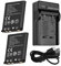 Lot de 2 Batteries de Rechange 2000 mAh NP-45+ Chargeur compatibles avec Olympus Li-40B Li-42B Nikon EN-EL10 Fuji NP-45 NP-45S Fujifilm Mini 90 et FinePix XP50 XP60 J10 J15 J100 J110w T550