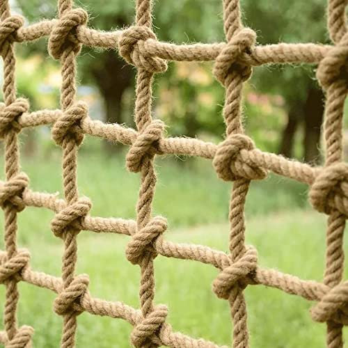Sicherheitsnetz für Klettern im Innen- und Außenbereich, Spielplatz und Garten, 8 mm dickes Seil mit 12 cm Maschen, Kindersicherungsnetz, Fallschutz, Hanfseil, 6 x 8